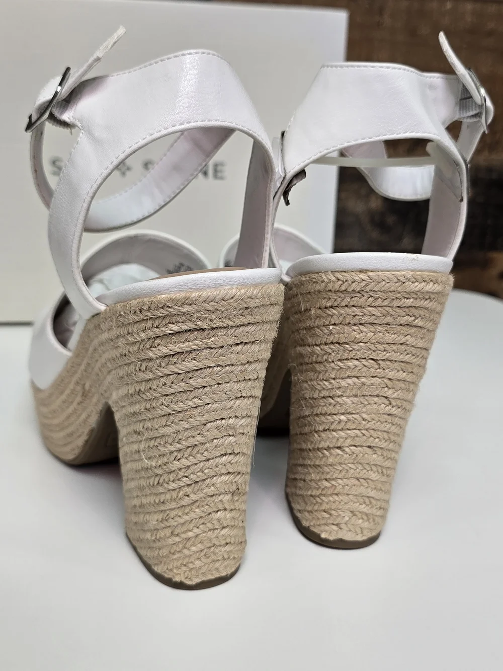 Sun + Stone white leather
